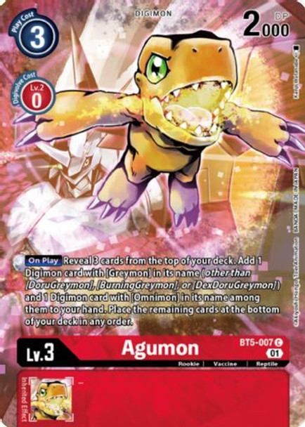 BT05-007C Agumon - BT5-007 (Digimon Royal Knights Card Set) (Foil)