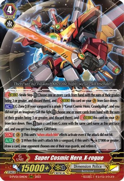 D-PV01/014EN Super Cosmic Hero, X-rogue