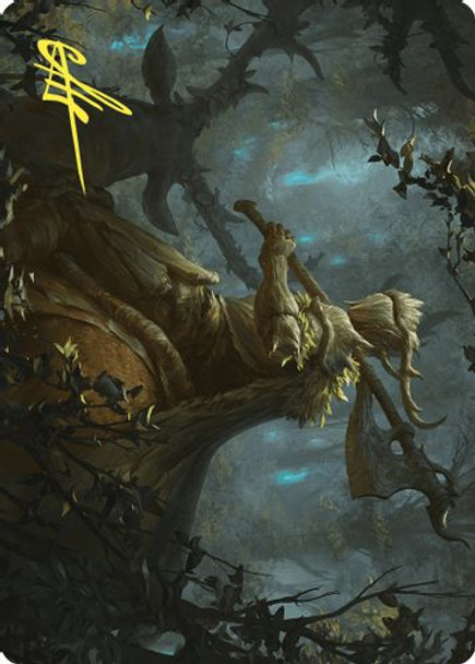 WOEART-0028 Verdant Outrider Art Card (Signature Art Card) (Gold Stamped)