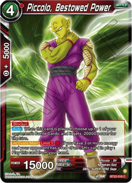 BT22-016C Piccolo, Bestowed Power