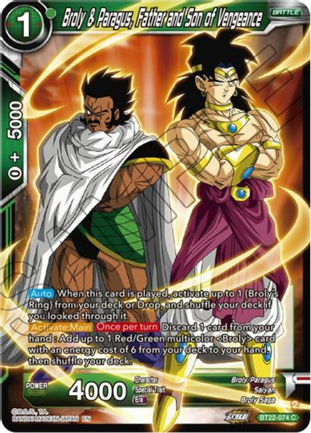 BT22-074C Broly & Paragus, Father and Son of Vengeance