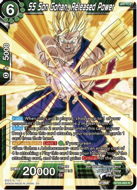 BT22-063R SS Son Gohan, Released Power