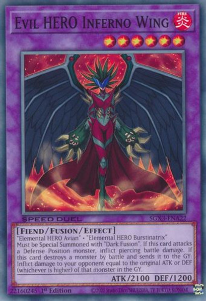 SGX3-ENA22 Evil HERO Inferno Wing (Common) <1st>