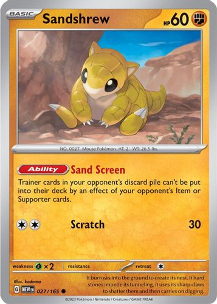 [SV03a][MEW-027/165](C) Sandshrew (Reverse Holo)
