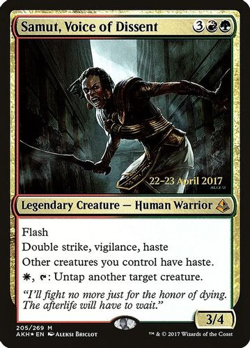 Prerelease Stamped - Samut, Voice of Dissent-205M (Foil)