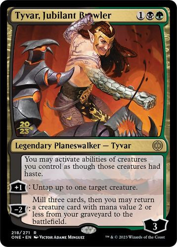 Prerelease Stamped - Tyvar, Jubilant Brawler-218R (Foil)