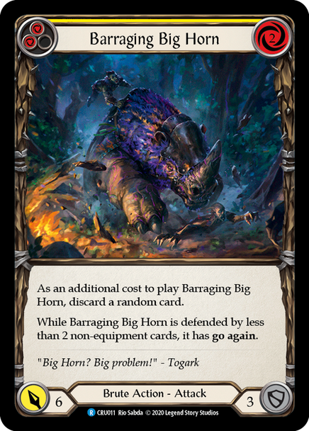 FAB03 CRU-011R Barraging Big Horn (Yellow) Rainbow Foil (1st ed)