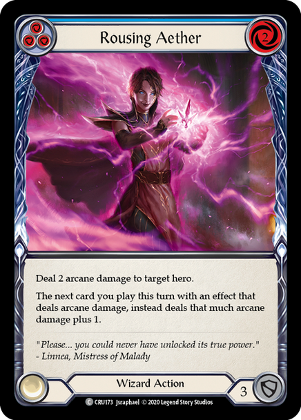 FAB03 CRU-173C Rousing Aether (Blue) Rainbow Foil (1st ed)