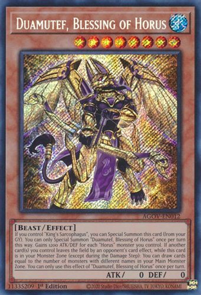 AGOV-EN012 Duamutef, Blessing of Horus (Secret Rare) <1st>