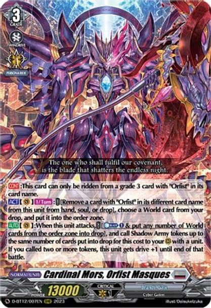 D-BT12/007EN RRR Cardinal Mors, Orfist Masques