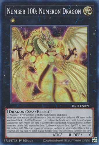 RA01-EN039 Number 100: Numeron Dragon (Platinum Secret Rare) <1st>