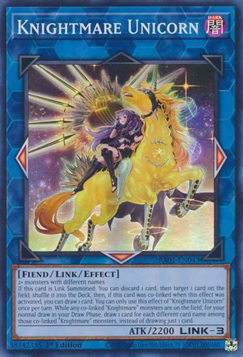 RA01-EN043A Knightmare Unicorn (Rider Art)(UR) (Ultra Rare) <1st>