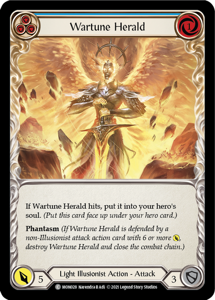 FAB04 MON-028C Wartune Herald (blue) Rainbow Foil (1st ed)