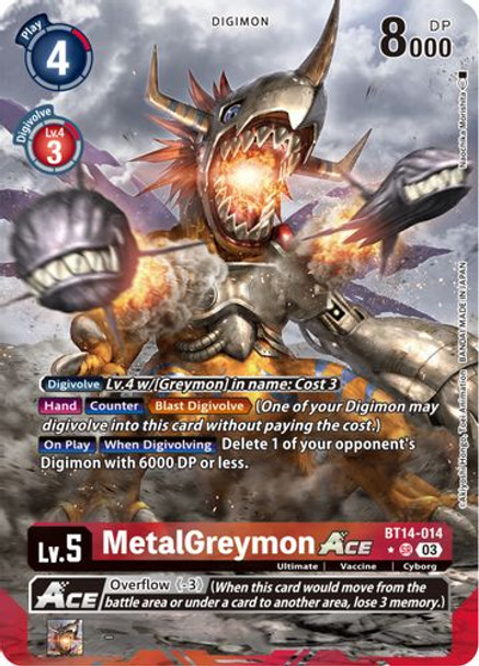 BT14-014BSR MetalGreymon Ace (Alternate Art) (Foil) - Naochika Morishita Ver.