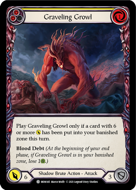 FAB04 MON-145C Graveling Growl (yellow) Rainbow Foil (1st ed)