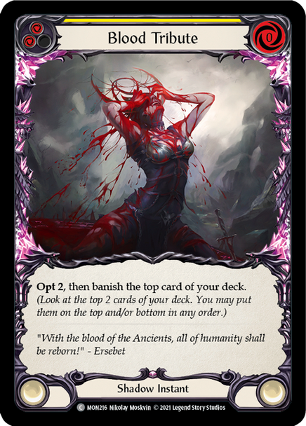 FAB04 MON-216C Blood Tribute (yellow) Rainbow Foil (1st ed)