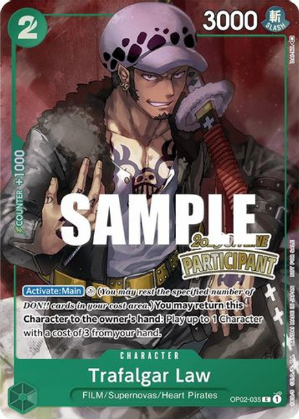 OP02-035 Trafalgar Law (Offline Regional Participant) (Foil)