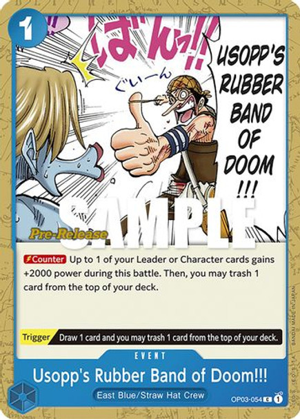 OP03-054C Usopp's Rubber Band of Doom!!! (Prerelease Stamp)