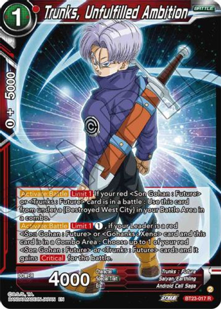 BT23-017R Trunks, Unfulfilled Ambition