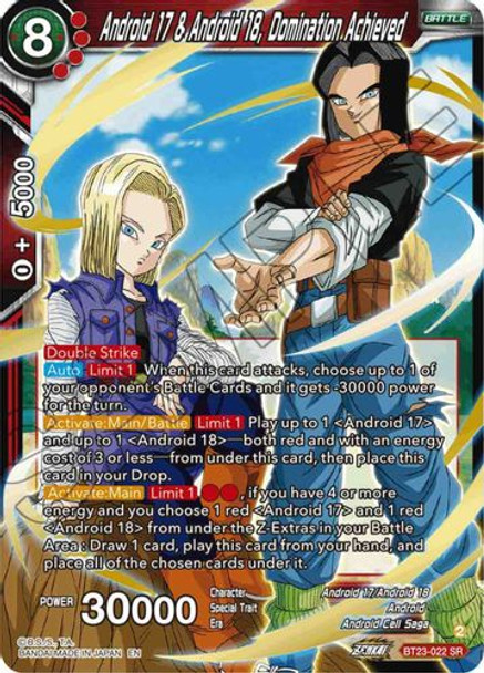 BT23-022SR Android 17 & Android 18, Domination Achieved (Foil)