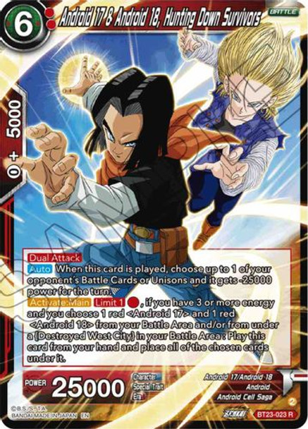 BT23-023R Android 17 & Android 18, Hunting Down Survivors