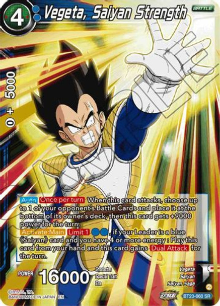 BT23-060SR Vegeta, Saiyan Strength (Foil)