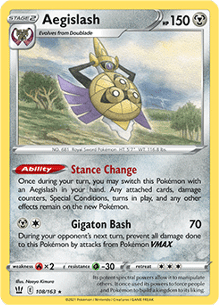 SWSH05-108/163R Aegislash (Reverse Holo)