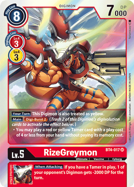 BT04-017SR RizeGreymon (Foil)