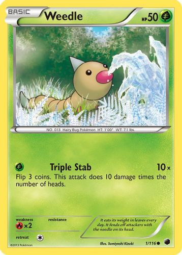 BW09-PLF-001/116C Weedle (Reverse Holo)