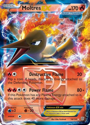 BW08-PLS-014/135UR Moltres EX [Team Plasma] (Holo)