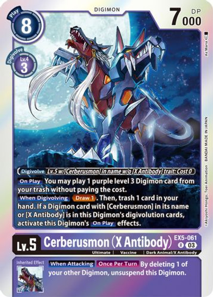 [EX05-061 R] Cerberusmon (X Antibody) (Foil)