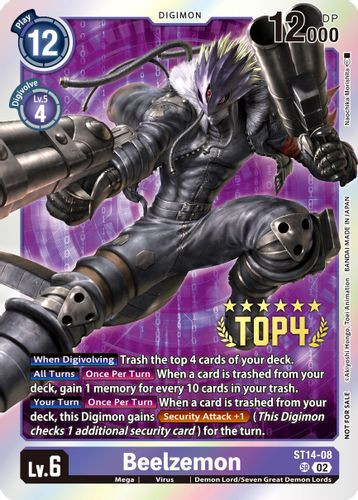 ST014-08SR Beelzemon (Digimon 3-On-3 November 2023 Top 4) (Foil)