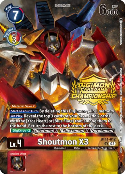 BT11-012U Shoutmon X3 (Championship 2023 Tamers Pack) (Foil)