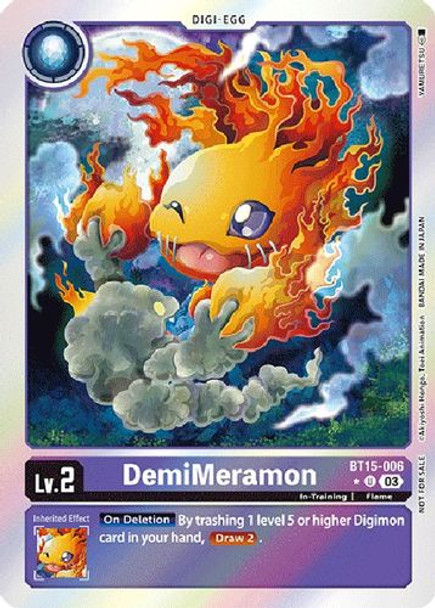 BT015-006U DemiMeramon (BT15 Box Topper) (Foil)