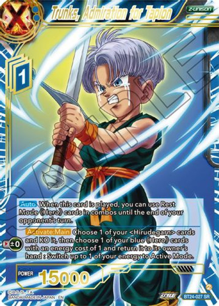 BT24-027SR Trunks, Admiration of Tapion (Foil)