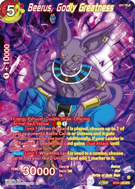 BT24-128SPR Beerus, Godly Greatness (Foil)