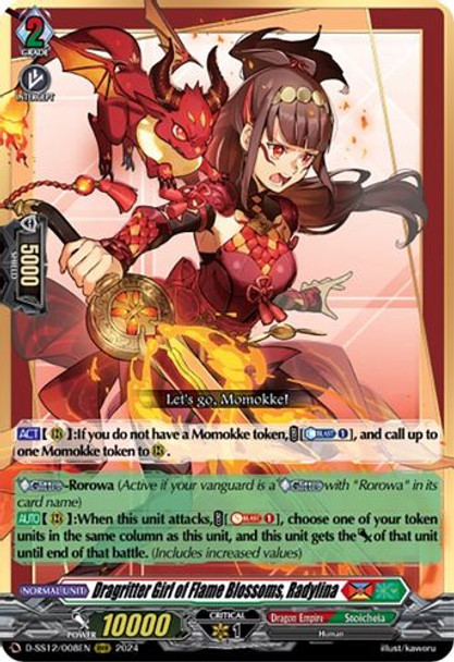 D-SS12/008EN RRR Dragritter Girl of Flame Blossoms, Radylina