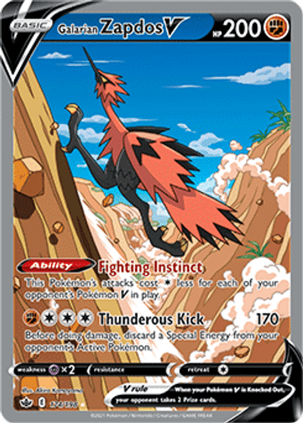 [SWSH06][CRE-174/198UR] Galarian Zapdos V (Full Art) (Holo)