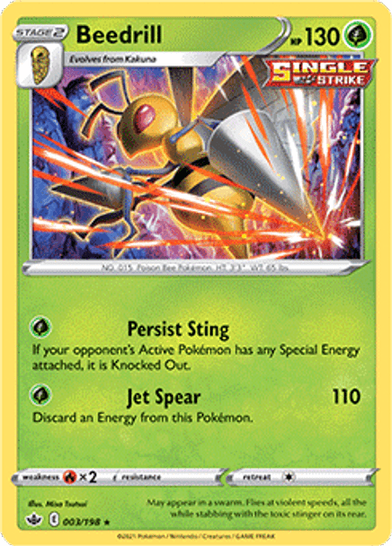 [SWSH06][CRE-003/198HR] Beedrill (Reverse Holo)