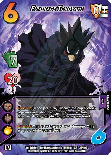 MHA01-Unl-037/180XR Fumikage Tokoyami (XR Foil)