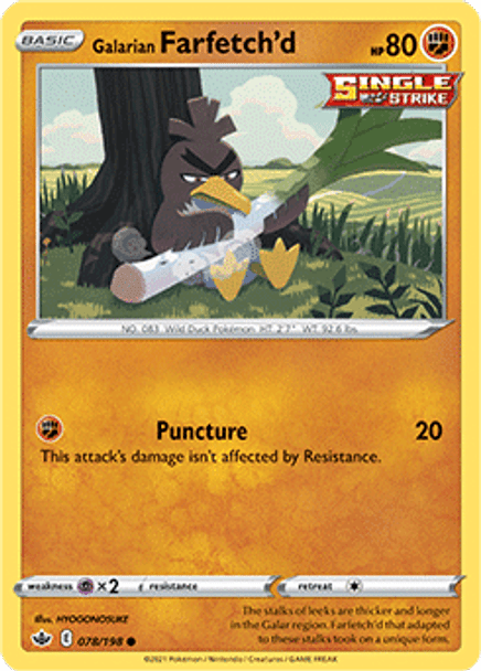 SWSH06-078/198C Galarian Farfetch'd (Reverse Holo)