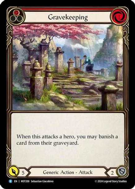 [FAB13 1st][MST-200](R) Gravekeeping (Red) (Rainbow Foil)