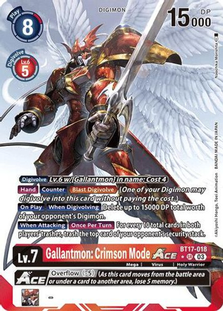 [BT17-018](SR) Gallantmon: Crimson Mode ACE (1 Star Alternate Art) (Foil)