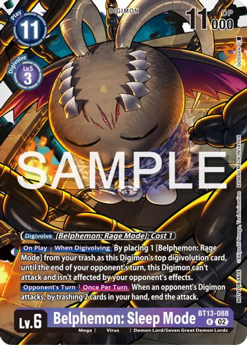 [BT13-088](R) Belphemon: Sleep Mode (Event Pack 6) (Foil)