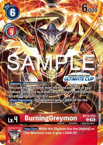 [BT12-013](U) BurningGreymon (Ultimate Cup 2024) (Foil)