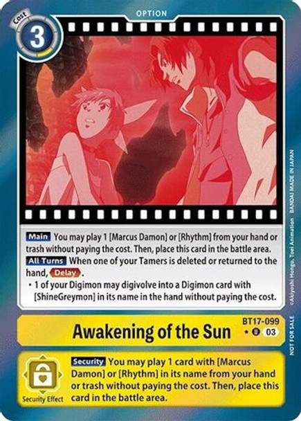 [BT17-099](U) Awakening of the Sun (Secret Crisis: Movie Pack) (Foil)