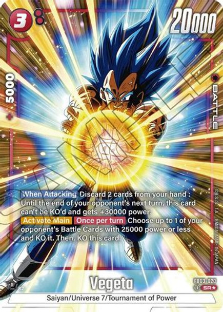 [FB03-020](SR) Vegeta (1 Star Alt Art) (Foil)