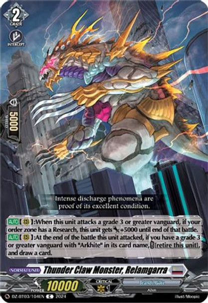 DZ-BT03/104EN C Thunder Claw Monster, Relamgarra