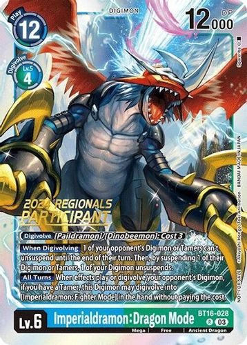 [BT16-028](R) Imperialdramon: Dragon Mode (2024 Regionals Participant) (Foil)