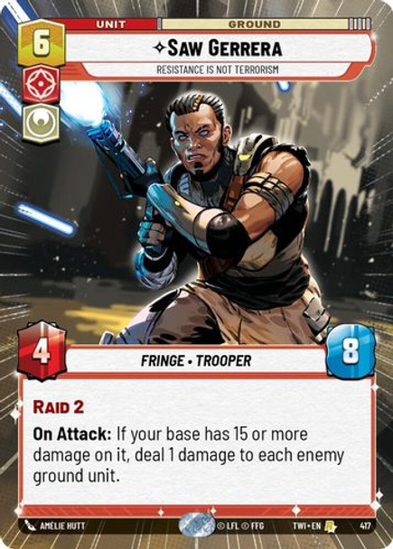 [03-TWI-EN-417](R) Saw Gerrera - Resistance is Not Terrorism (Hyperspace) (Foil)